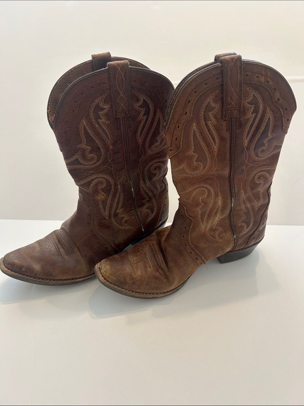 Ariat Brown Leather Kids Western Cowboy Boots